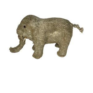 Vintage 1950's Japan Mohair Windup Elephant Toy Spinning Tail
